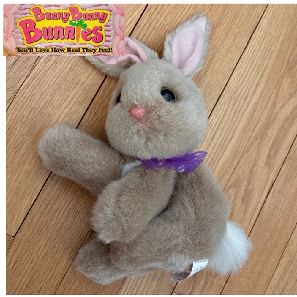 Bunny Bunny Bunnies, Light tan, light tan paws, 9 in Plush, 1994 Tyco